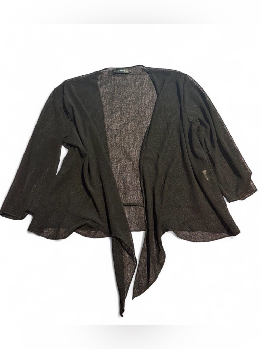 Lightweight Black Open-Front Women's Sweater Cardigan